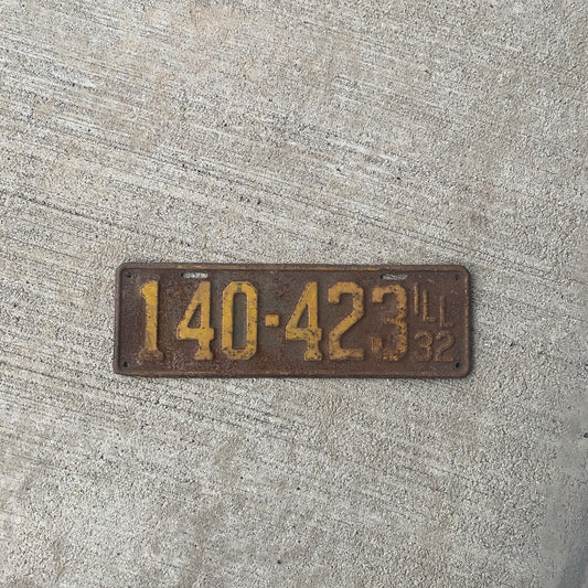 1932 Illinois License Plate Vintage Garage Decor 140-423