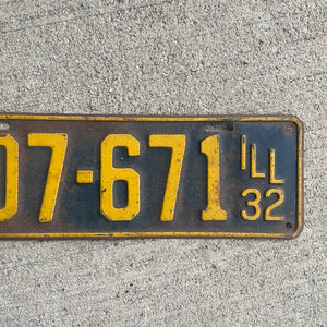 1932 Illinois License Plate Vintage Garage Decor 107 671