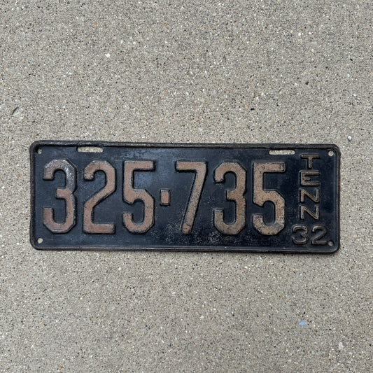 1932 Tennessee License Plate Vintage Industrial Wall Decor