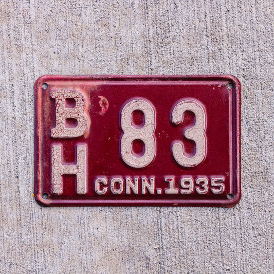 1935 Connecticut License Plate Vintage Auto Wall Decor BH 83