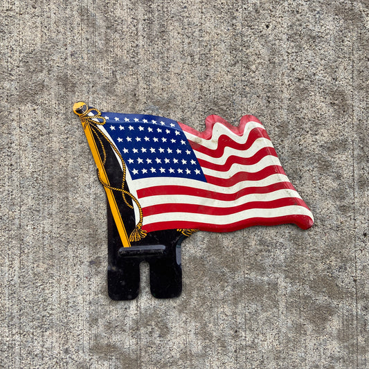 1940s Era American Flag License Plate Topper USA Americana
