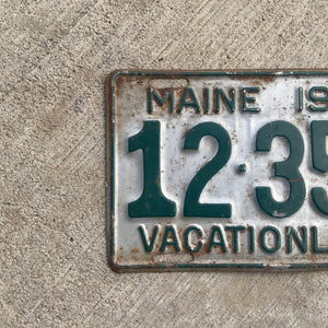 1940 Maine License Plate Vintage Silver and Green Wall Decor