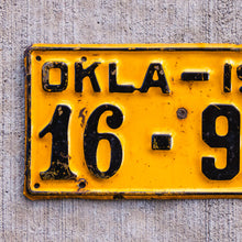 Load image into Gallery viewer, 1940 Oklahoma License Plate Vintage Yellow Wall Decor 16982
