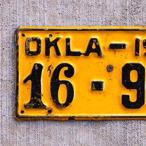 1940 Oklahoma License Plate Vintage Yellow Wall Decor 16982
