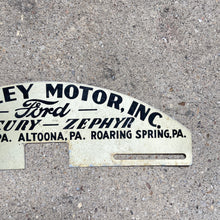 Load image into Gallery viewer, 1940s Ford Pennsylvania License Plate Topper Mercury Zephyr Dealer

