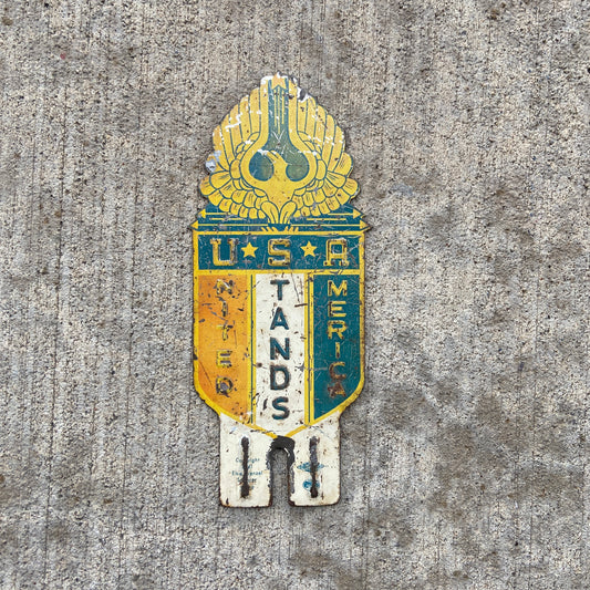 1941 United Stands America License Plate Topper Vintage Americana