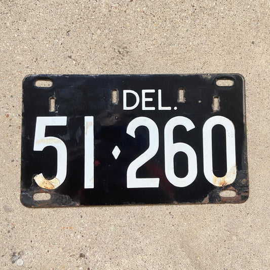 1941 1942 Delaware Porcelain License Plate Porcelain 51260
