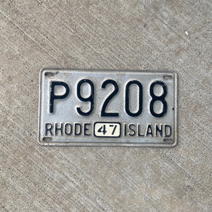 1947 Rhode Island License Plate Silver Wall Decor P9208
