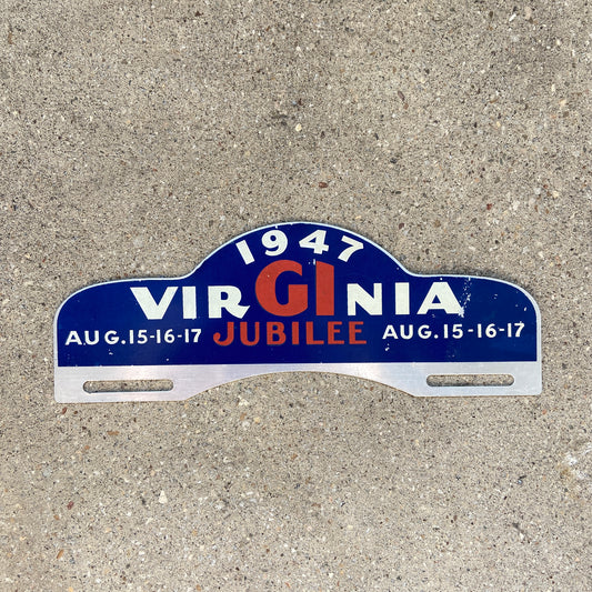 1947 Virginia GI Jubilee License Plate Topper US Army Air Force World War II