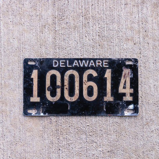 1950 Delaware License Plate Vintage Auto Garage Decor