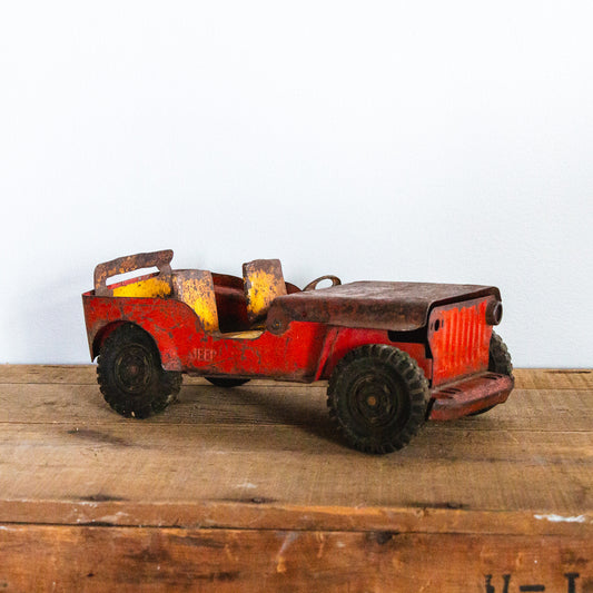 1950 Era Marx Lumar Willys Jeep | Vintage Pressed Steel Toy