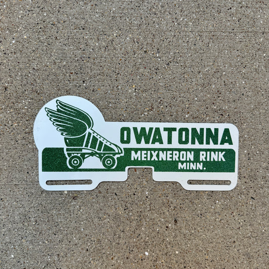 1950 Era Owatonna Minnesota License Plate Topper Meixneron Roller Rink