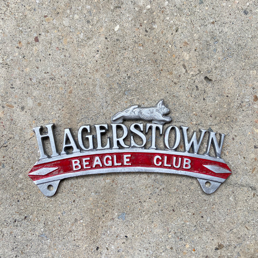 1950s Hagerstown Maryland License Plate Topper Beagle Club Cast Aluminum