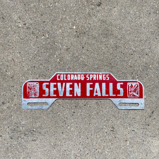 1950s Seven Falls Colorado License Plate Topper Broadmoor