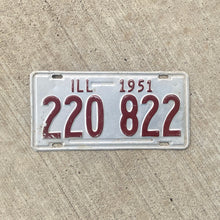 Load image into Gallery viewer, 1951 Illinois License Plate Vintage Silver Decor 220 822
