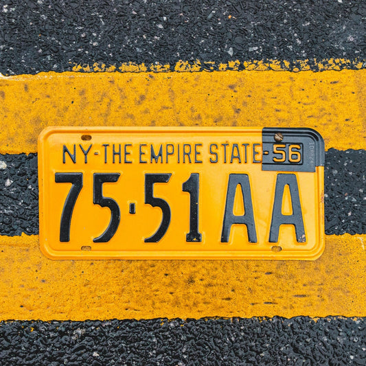 1955 1956 New York License Plate 75-51AA Car Show Plate