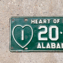 Load image into Gallery viewer, 1955 Alabama License Plate Vintage Green Heart of Dixie 20337
