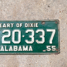 Load image into Gallery viewer, 1955 Alabama License Plate Vintage Green Heart of Dixie 20337
