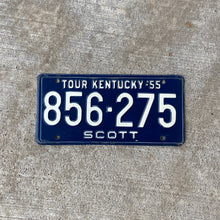 Load image into Gallery viewer, 1955 Kentucky License Plate Vintage Blue Wall Decor 856275
