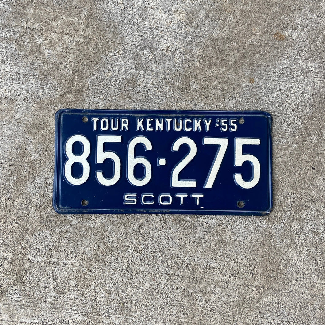 1955 Kentucky License Plate Vintage Blue Wall Decor 856275