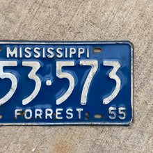 Load image into Gallery viewer, 1955 Mississippi License Plate Vintage Blue Wall Decor 253573
