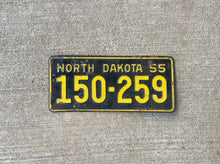 Load image into Gallery viewer, 1955 North Dakota License Plate Vintage Black Wall Decor
