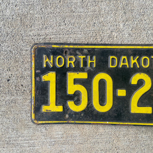 1955 North Dakota License Plate Vintage Black Wall Decor