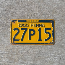 Load image into Gallery viewer, 1955 Pennsylvania License Plate Vintage Auto Garage Decor 27P15
