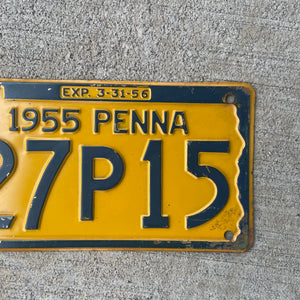 1955 Pennsylvania License Plate Vintage Auto Garage Decor 27P15
