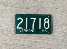 Load image into Gallery viewer, 1955 Vermont License Plate Vintage Wall Decor 21718
