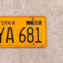 Load image into Gallery viewer, 1956 California License Plate Vintage Garage Wall Decor DYA 681
