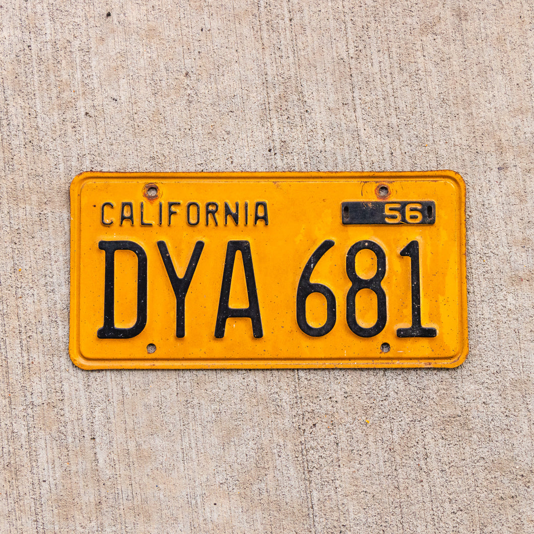 1956 California License Plate Vintage Garage Wall Decor DYA 681