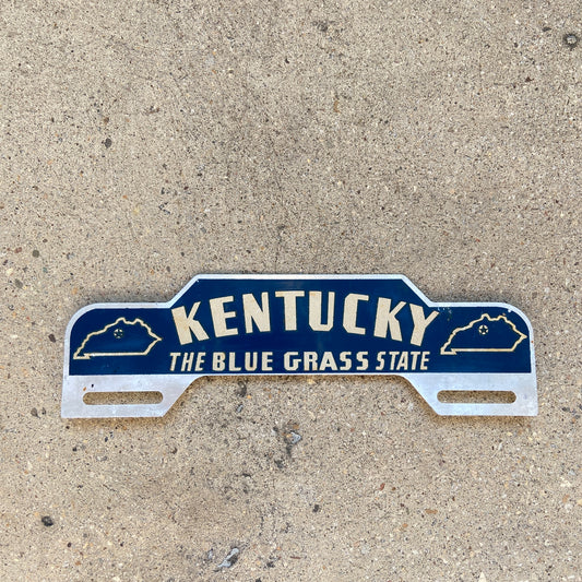 1960 Era Kentucky License Plate Topper Blue Grass State Decor