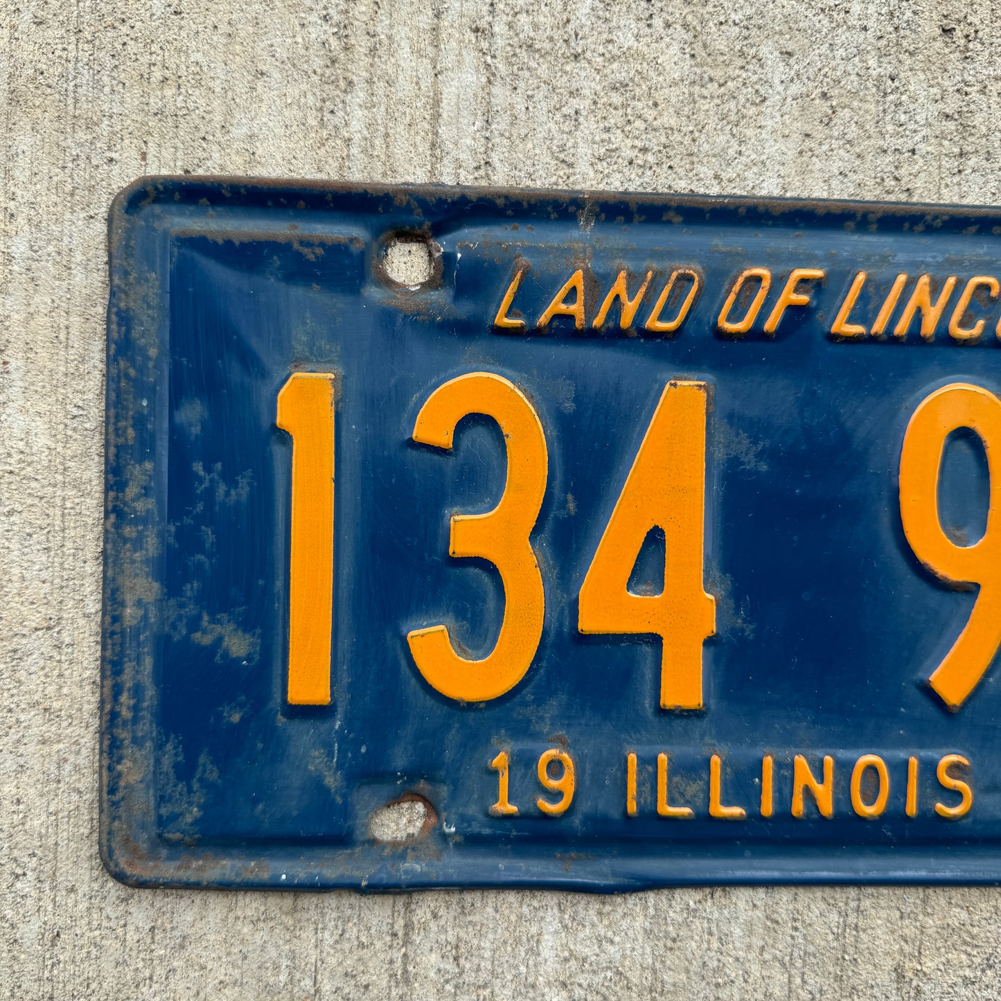1960 Illinois License Plate | Vintage Orange & Blue Wall Decor 134984