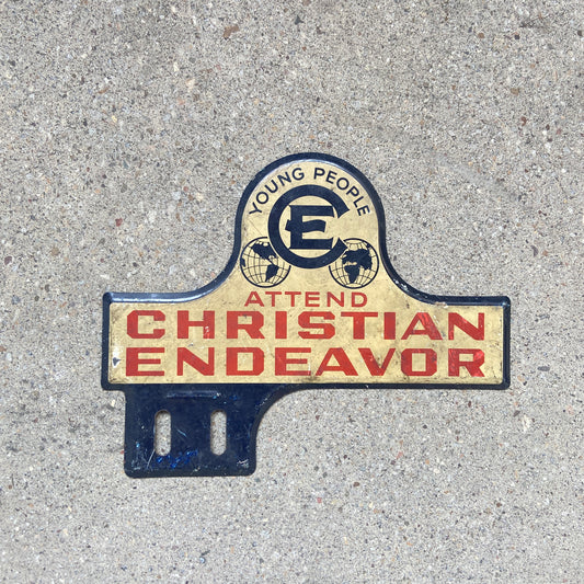 1960s Young People's Society of Christian Endeavor License Plate Topper