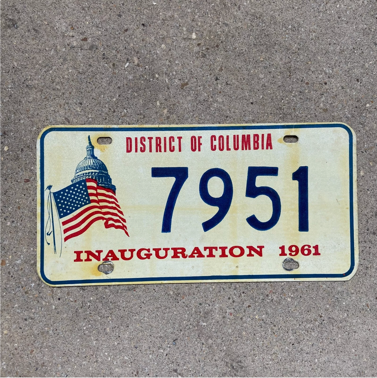 Inugration Plate 1961 Washington DC JFK Inaugural License Plate | Kennedy Presidential ...