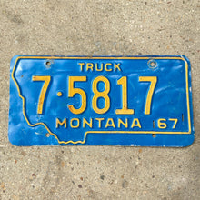 Load image into Gallery viewer, 1967 Montana Truck License Plate Vintage Wall Decor 7 5817
