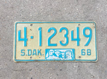 Load image into Gallery viewer, 1968 South Dakota License Plate Vintage Light Blue Wall Decor
