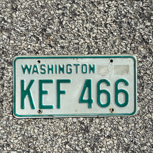 1968 Washington License Plate KEF 466 Registrable YOM DMV Clear