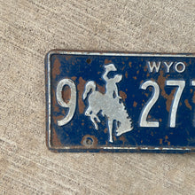 Load image into Gallery viewer, 1969 Wyoming License Plate Vintage Blue Cowboy Wall Decor 9 2777
