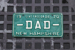 1970 New Hampshire DAD Vanity License Plate Great Father Gift