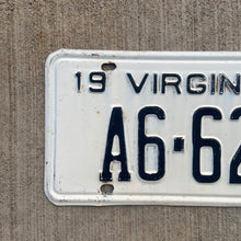 Load image into Gallery viewer, 1971 Virginia License Plate Vintage Black White Wall Decor A 6621
