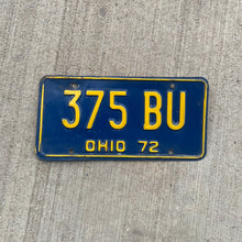 Load image into Gallery viewer, 1972 Ohio License Plate Vintage Blue Wall Hanging Decor 375 BU
