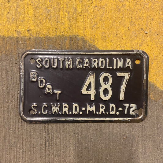 1972 South Carolina Boat License Plate Vintage Wall Decor