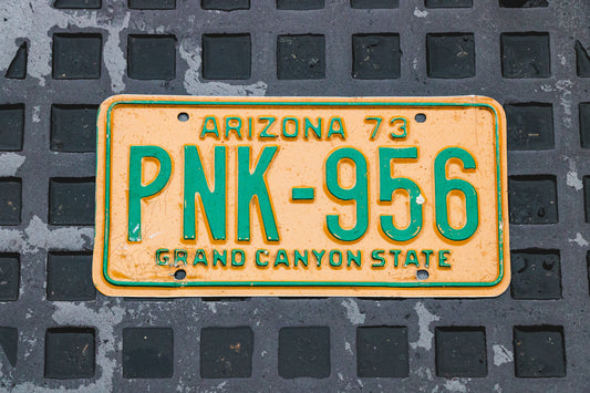 1973 Arizona License Plate Vintage Wall Decor PNK 956