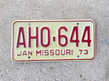 Load image into Gallery viewer, 1973 Missouri License Plate Vintage White Red Garage Wall Decor
