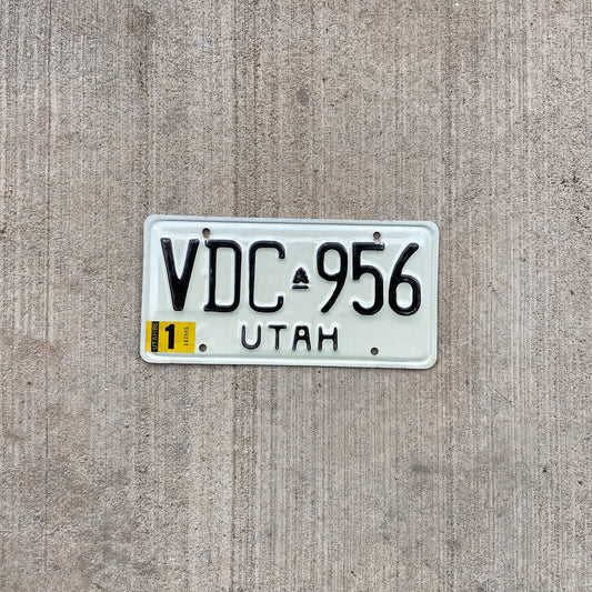 1975 Utah License Plate Vintage Black White Modern Industrial Wall Decor