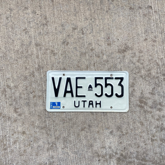 1975 Utah License Plate Vintage Black White Gallery Wall Decor