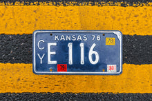 Load image into Gallery viewer, 1976 Kansas License Plate Blue Vintage Wall Decor
