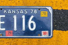 Load image into Gallery viewer, 1976 Kansas License Plate Blue Vintage Wall Decor
